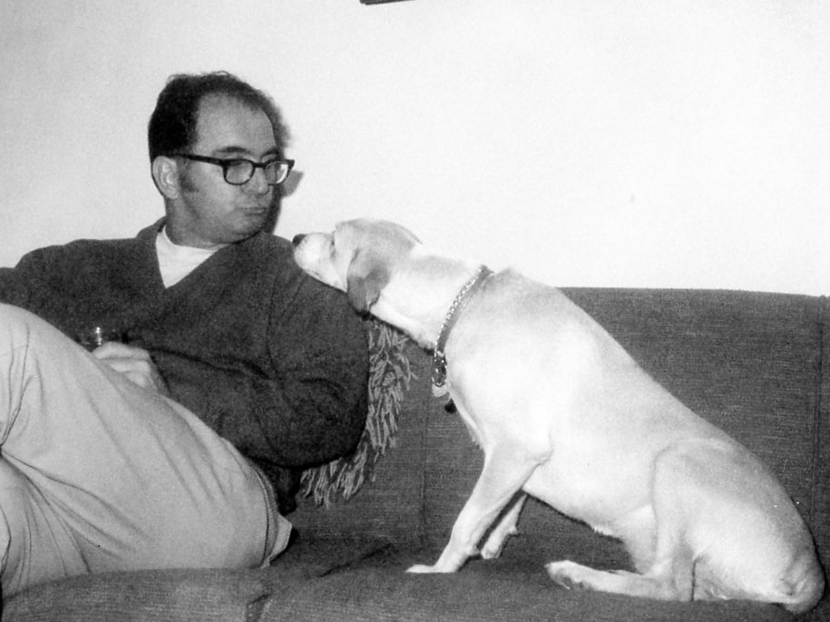 Dad interfacing with Poppy the dog